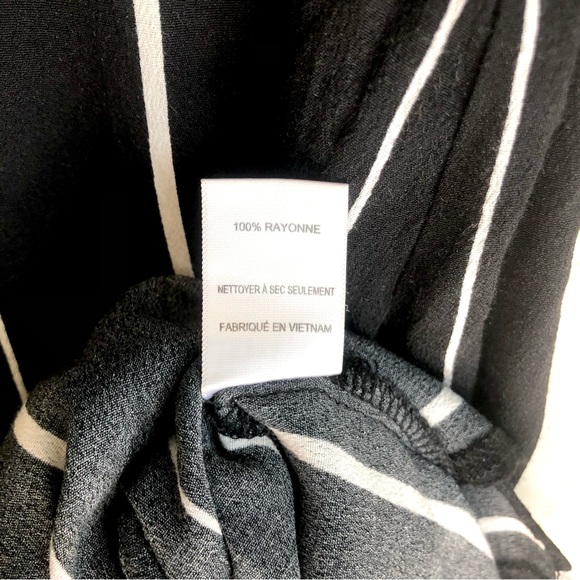 ASTR Black and White Stripe Side Slit Shift Dress, XS - Picture 4 of 6